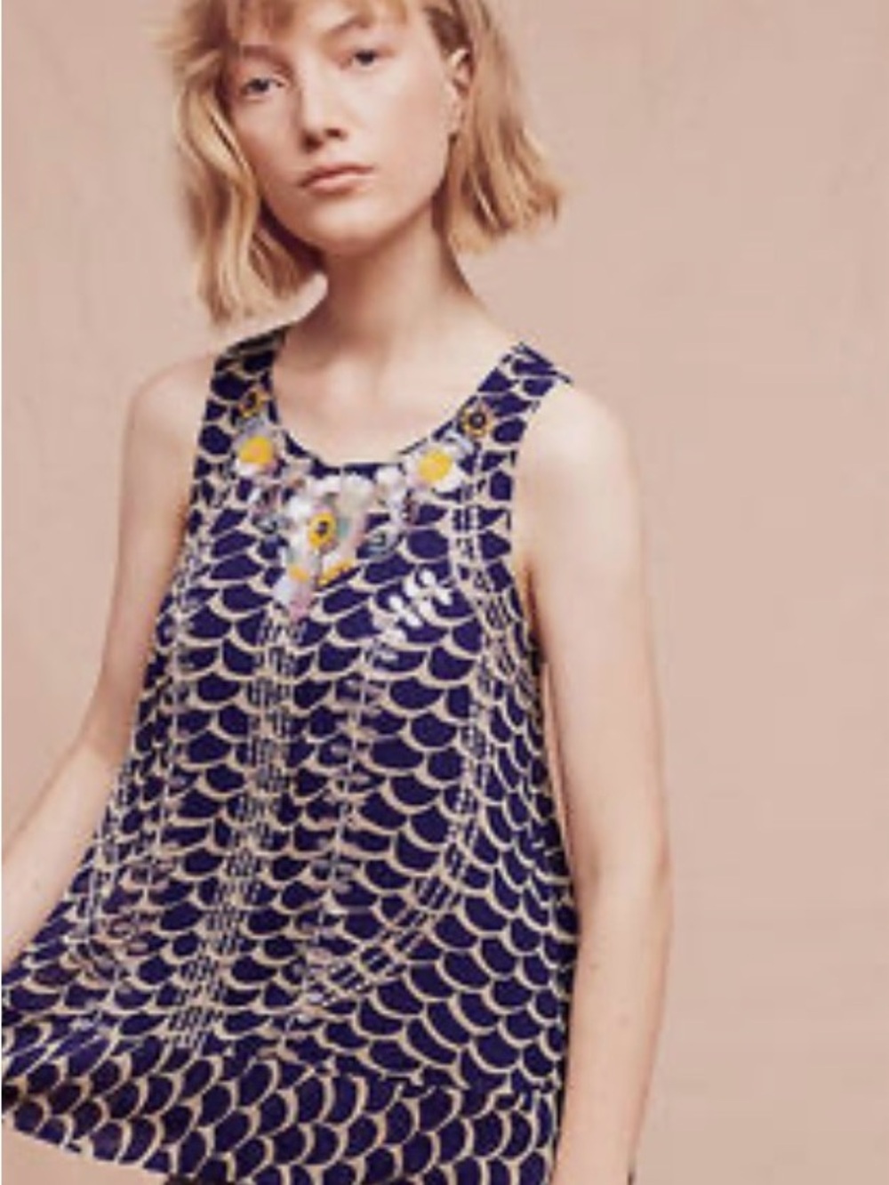 Anthropologie $148 NWT Moulinette Soeurs Saffron Swing Tank Top